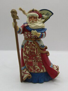 Jim Shore Lapland Red and Blue Santa Ornament